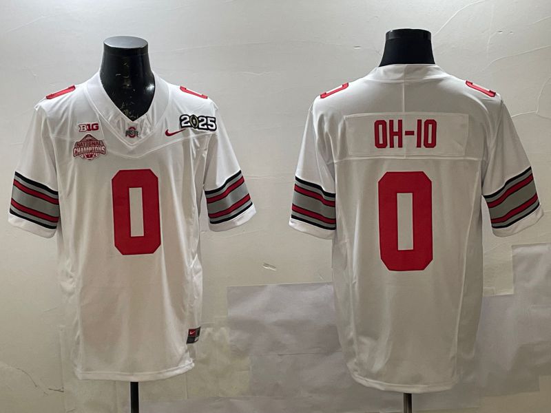 Men Ohio State Buckeyes #0 Oh-Io White Three generations Nike 2025 NCAA Jersey->ncaa teams->NCAA Jersey
